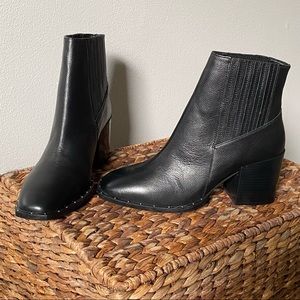 ASOS ankle boot black leather with studs studded size 7